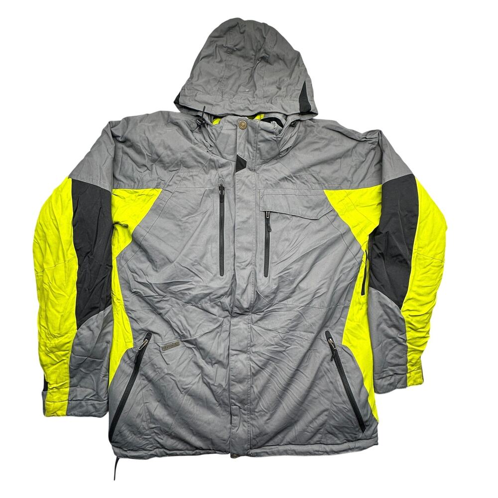 Obermeyer 01216 Ski Snowboard Jacket Mens XL Green Gray Hooded